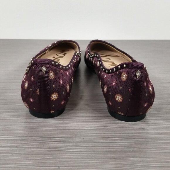 Sam Edelman Rivera Flat, Wine Fabric, Womens Size 8 M / 38 - Picture 5 of 12